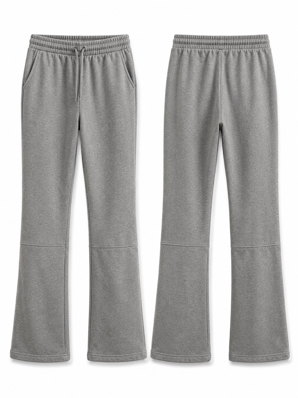 Women’s Gray Flared Sweatpants with Drawstring Waist
